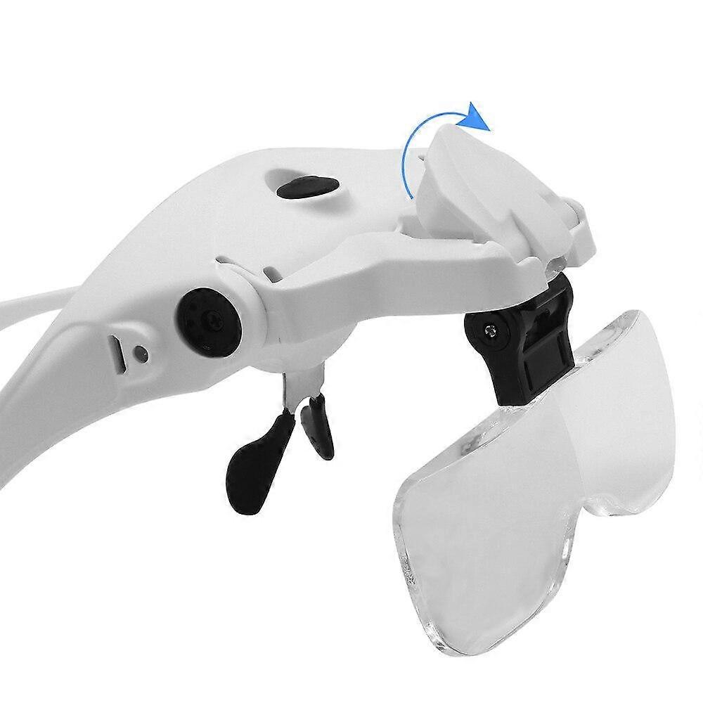 Bracket Headband Magnifier Loupe 2 LED Lights 5 Lens 1.0X 3.5X Glasses And USB Goggles|Magnifiers