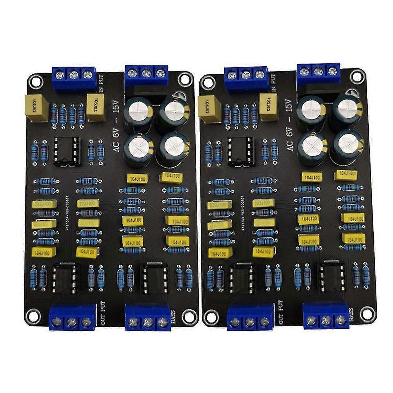 2Pcs 2 Way Active Crossover Filter Treble Bass Audio Speaker