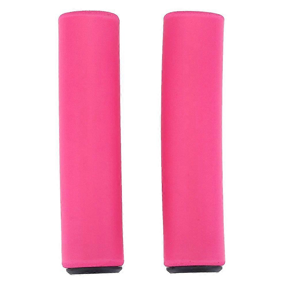 1Pair Set Bicycle Mountain Bike Handlebar Sponge Anti Skid Shock Absorbing Grip Cover Pink