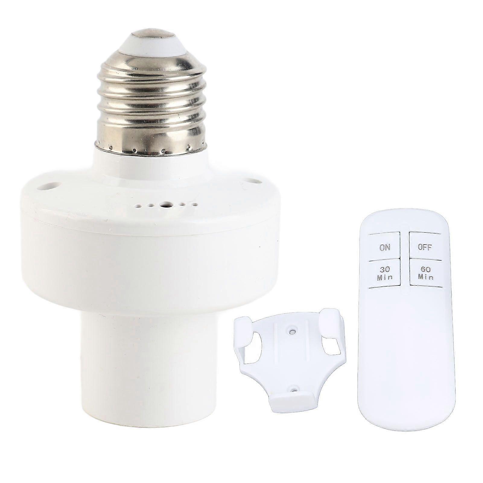 Remote Control Light Bulb Socket 30 60mins Timing Screw in E26 E27 Bulb Holder Wireless Lamp Holder for Wall Pendant Table Lamp
