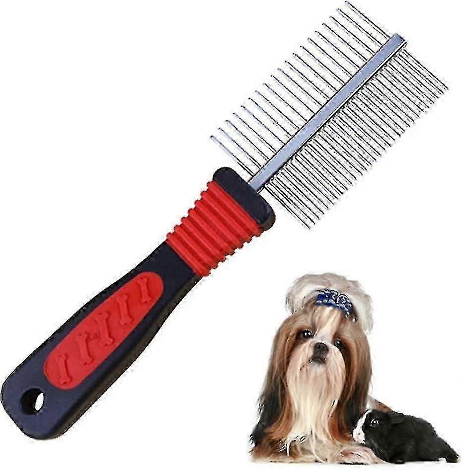 Dog Comb, Pet Comb Double Side Comb Professional Grooming Tool For Brushing Deshedding Anti Lice Dog Flea Comb Jskee