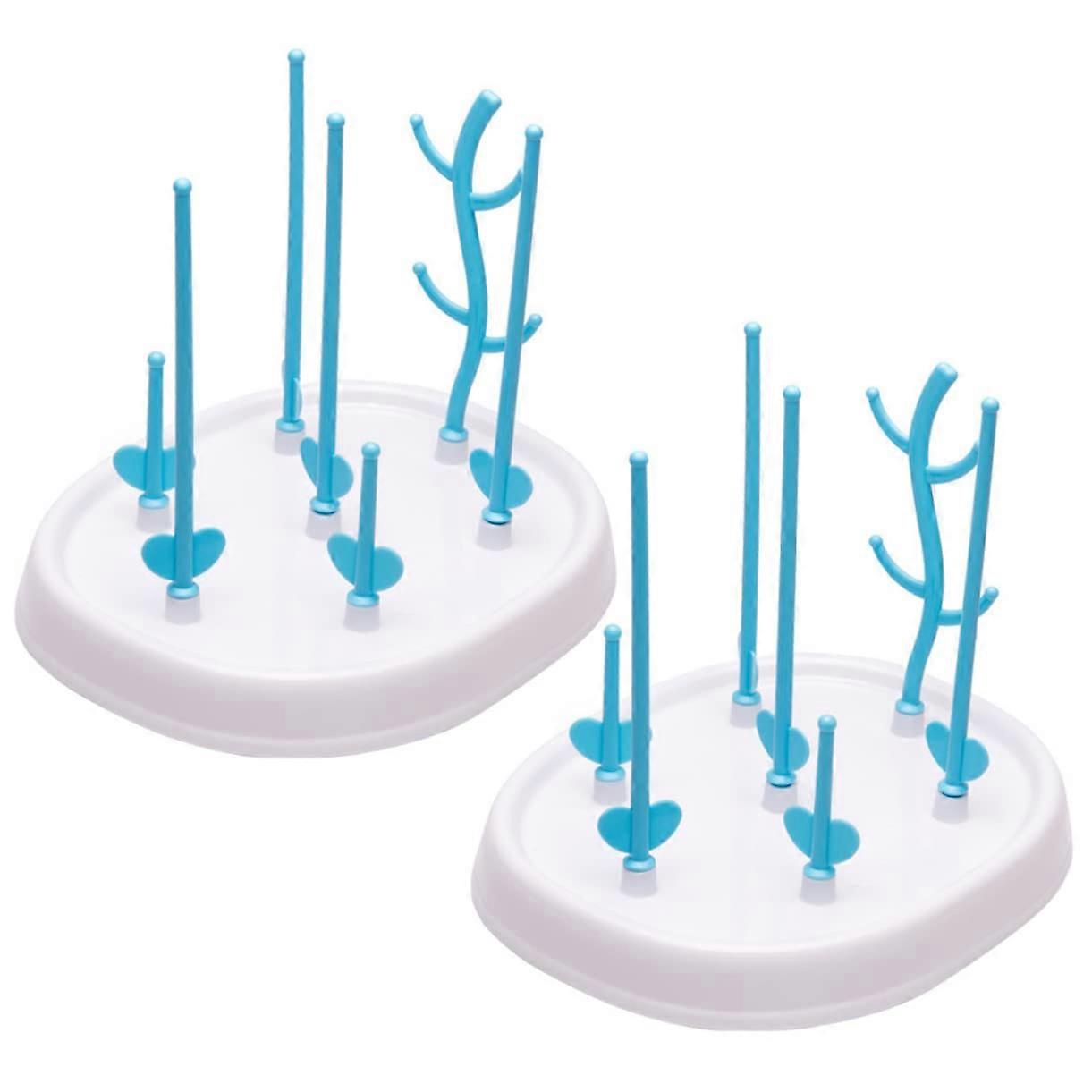 Bottle Drainer Holder Stand 2Piece Milk Bottle Drying Rack Easy to Clean For Nursery Kitchen