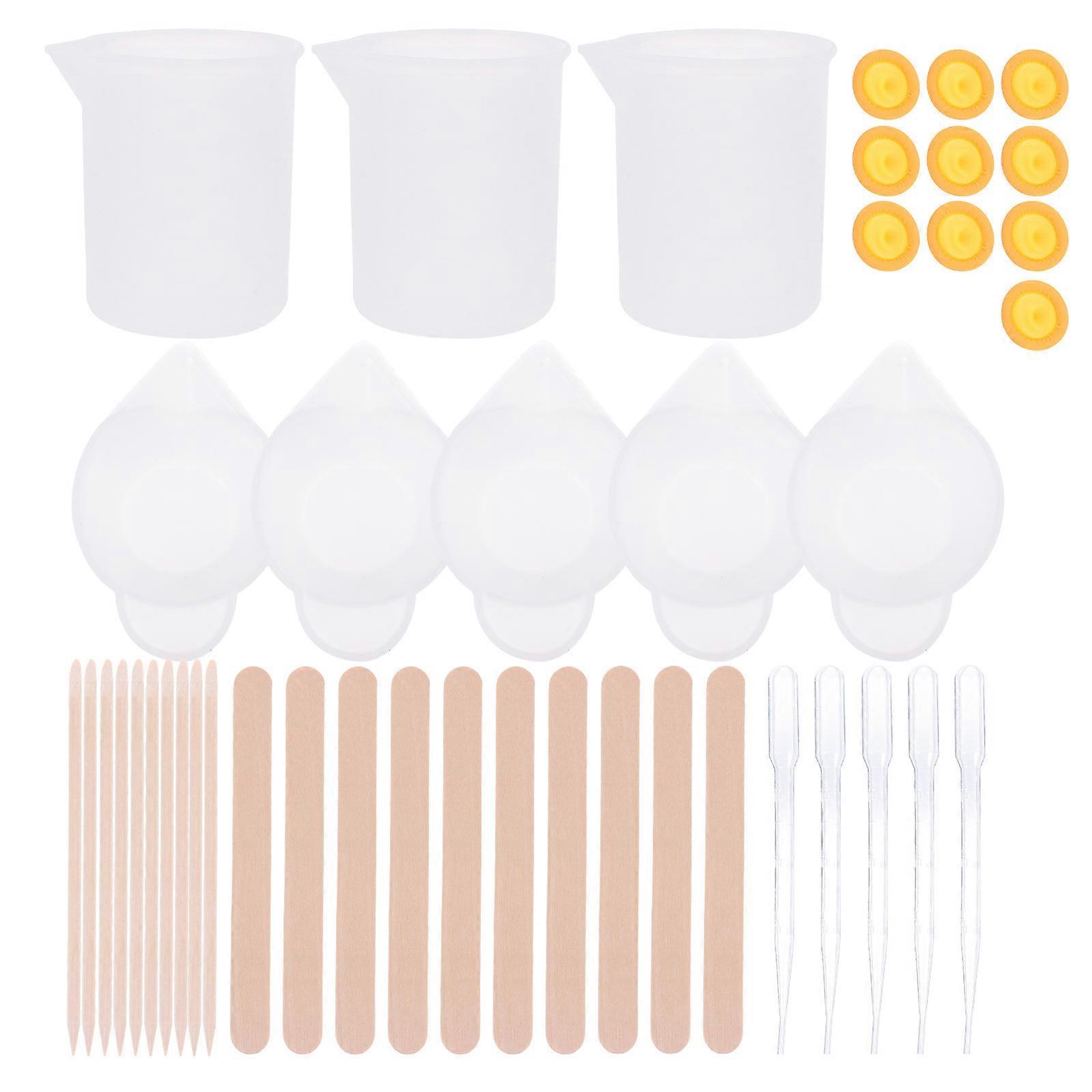 Silicone Epoxy Dispensing Cup Measuring Cup DIY Tool for Storage 2Sets