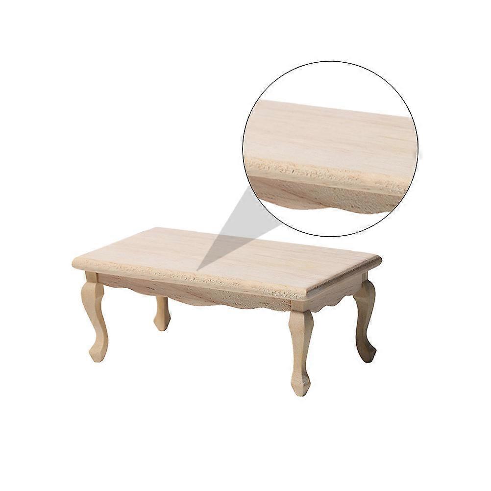 Furniture Model Miniature Wooden Tea Table for Decoration 1Pcs
