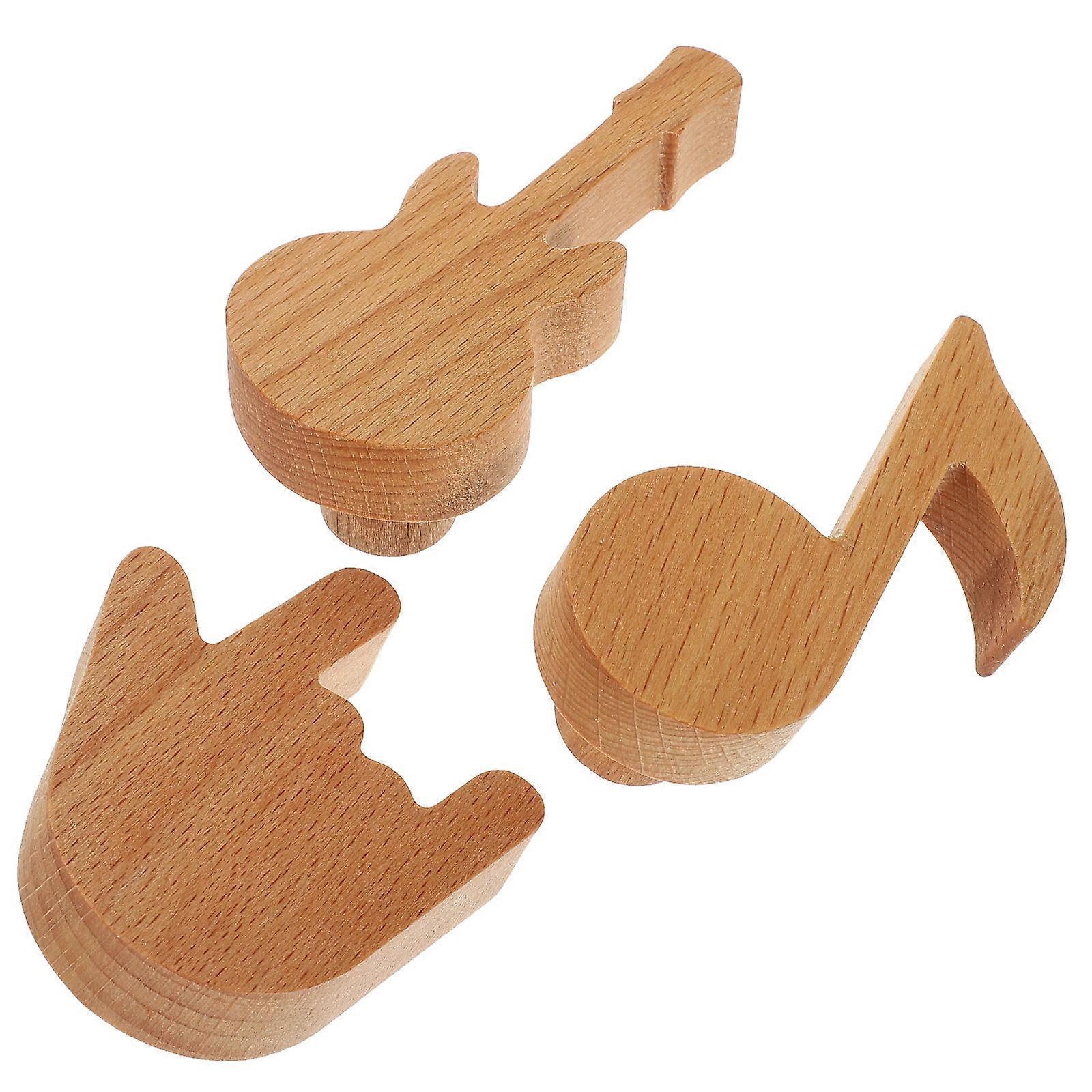 Wooden Hooks Wall Hook for Hanging 6Pcs Light Brown Coat Hangers Set