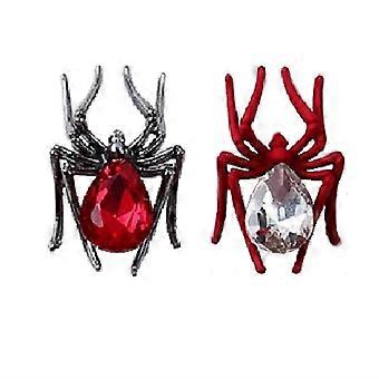 Spider Ornamenten Bezaaide Manicure Decoratie Metallic Zwart & Rood