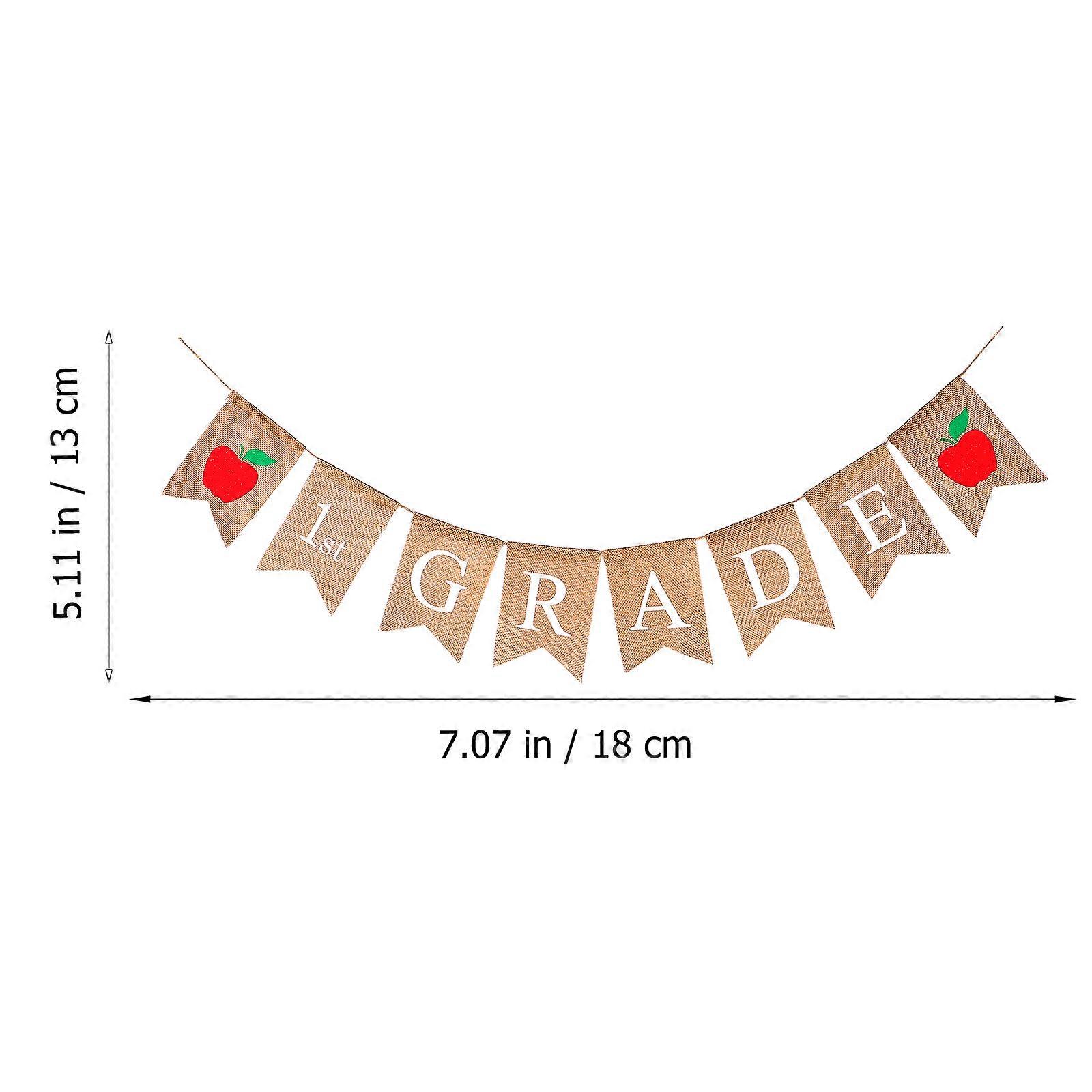 Classroom Garland Burlap Apple Design Swallowtail Banner for Decorations