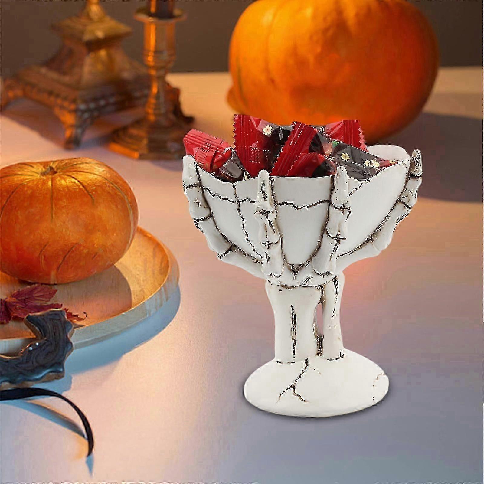 Skull Tray Skull Halloween Decoration Skull Hand Skull Tray Storage Candy Dish Countertop Organization Home Decorative Ornament Holiday Ornaments FLY1