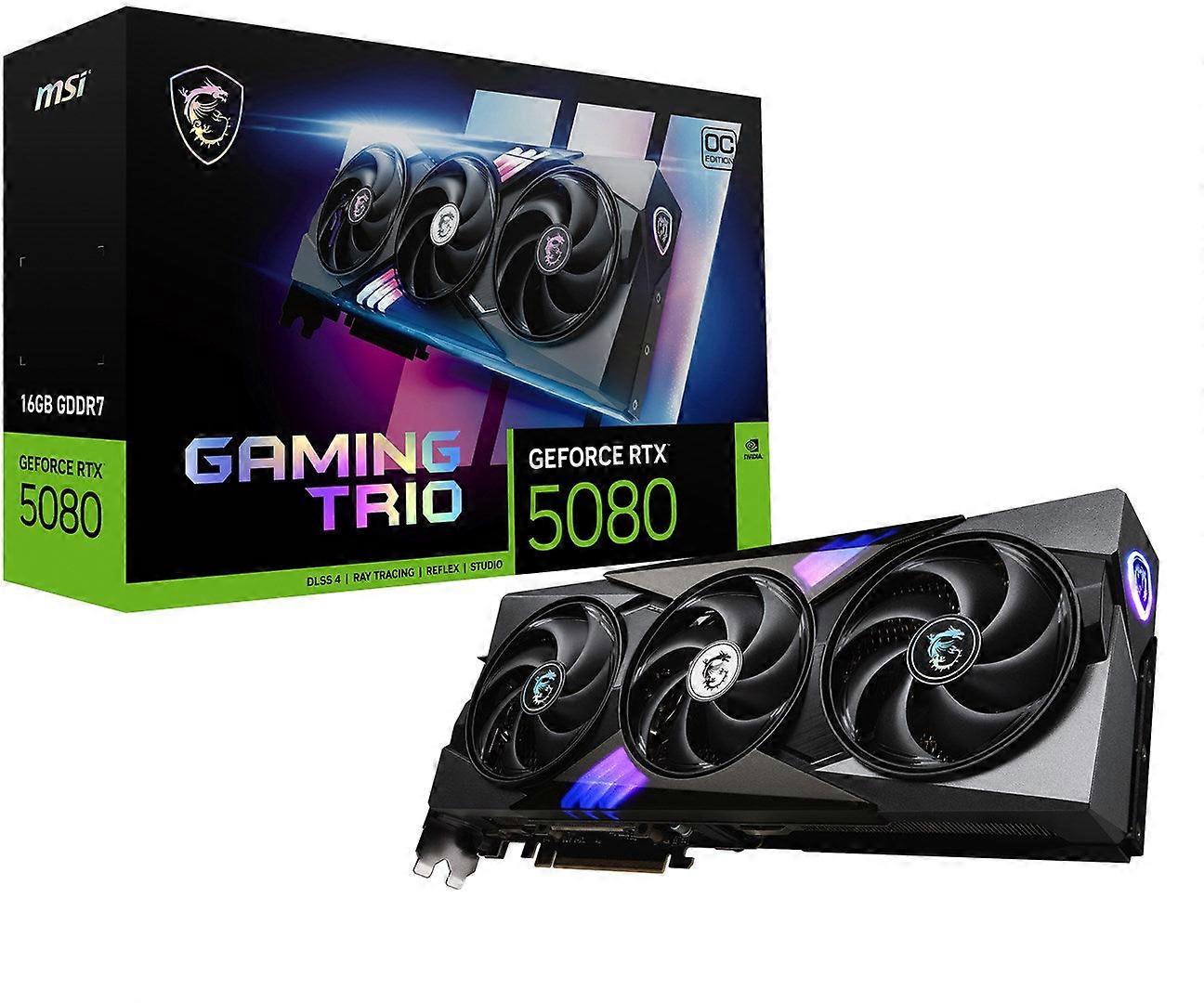 Msi Gaming Geforce Rtx 5080 16g Trio Oc Graphics Card Nvidia 16 Gb Gddr7