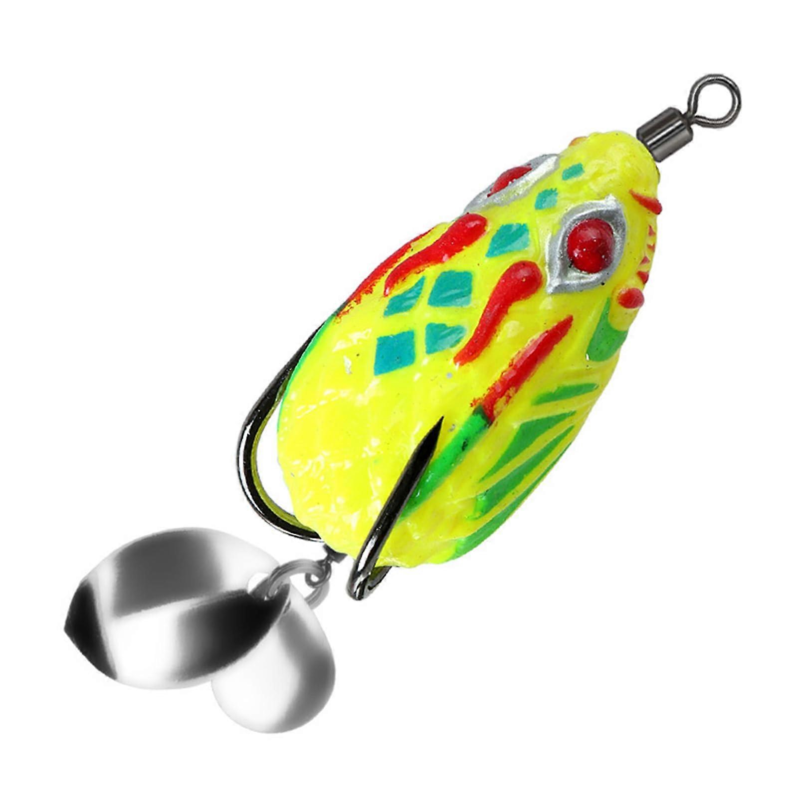 Crank Bait PVC Frog Lure, 4 Cm, 58 G, Double Hook, Multicolor, Freshwater