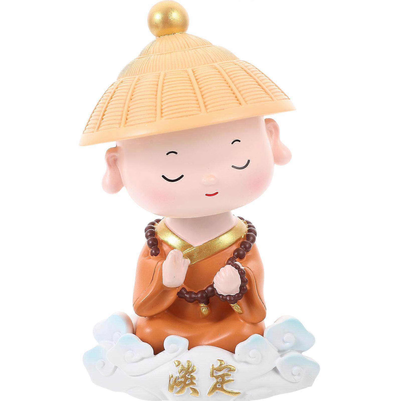 Resin Desktop Monk Ornament for Decoration 3Pcs Car Dashboard Figurines
