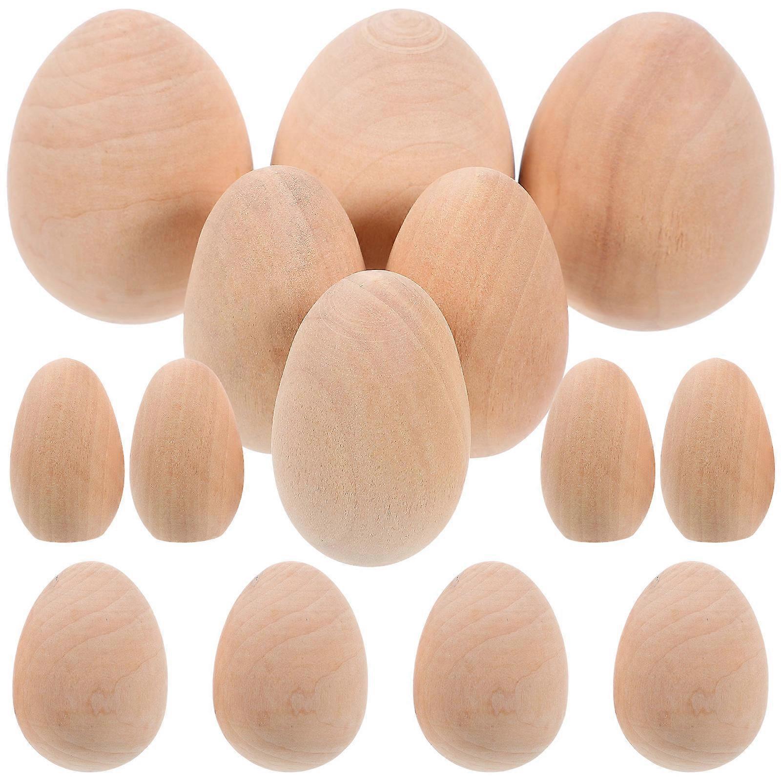 Beige Wood Egg Artificial Chicken Egg Decoration 40Pcs