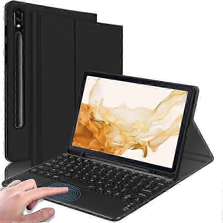 Compatible For Samsung Galaxy Tab S7 FE / S7 Plus / S8+ Wireless Bluetooth Keyboard Case Anti-Fall Tablet Cover with TouchPad
