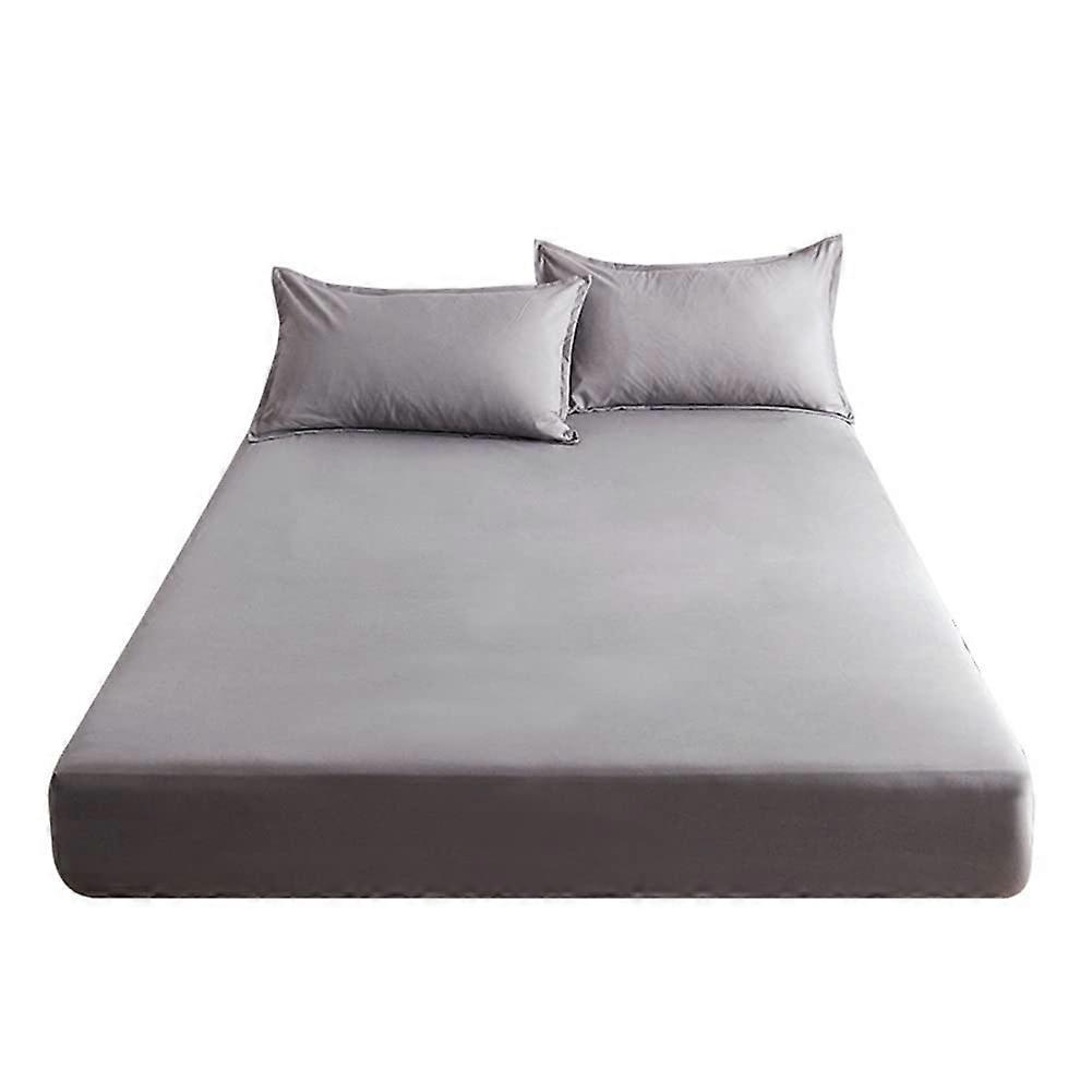 Fitted Sheet Cotton With Elastic Bands, NonAdjustable Mattress Covers For Single, Double, Queen Beds, 180 Cm