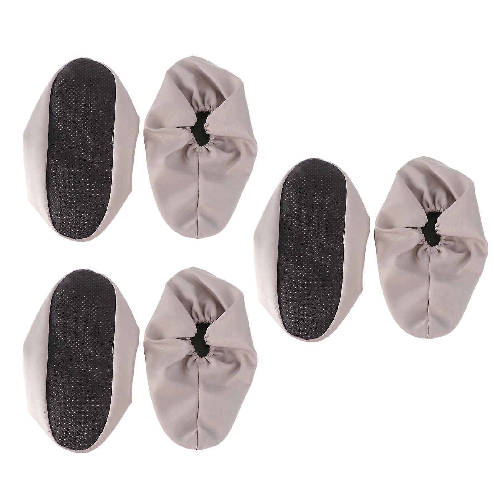 Non-Slip Shoe Covers 6 Pairs Simple Design Household Shoes Protector Grey Size 25x9cm Suitable For Home Use