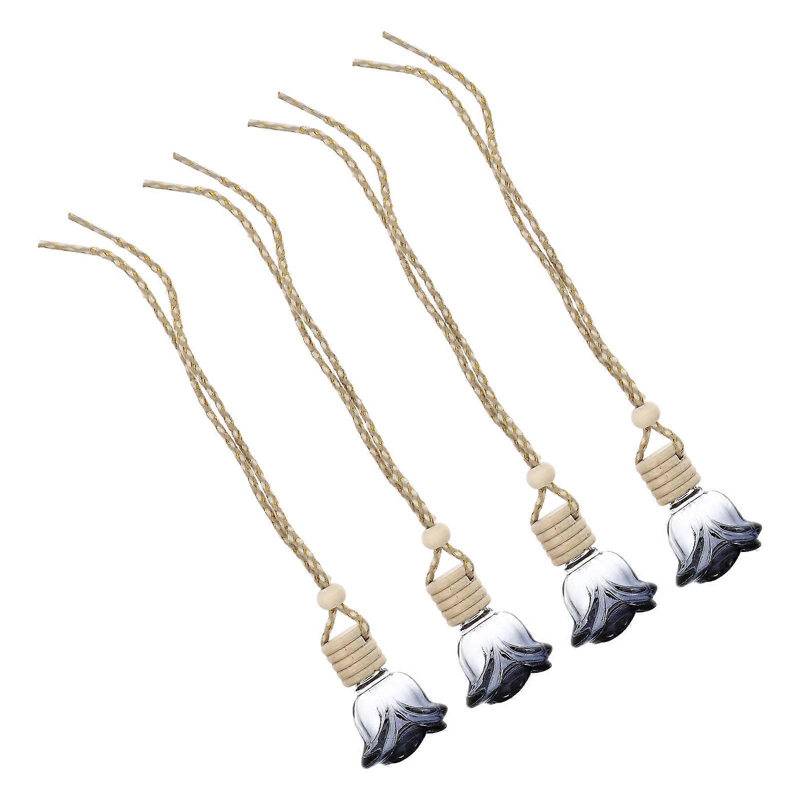 Refillable Diffuser Bottles 4 Pcs Car Perfume Dispenser Pendant Shape For Car Interior Multi Stress Reduction