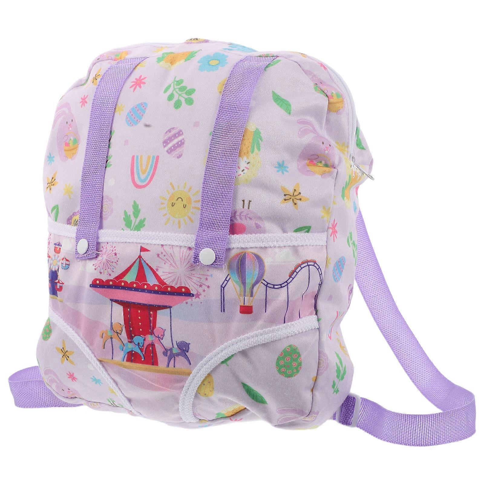 Multicolor Doll Backpack for Carrying Accessories with Adjustable Straps