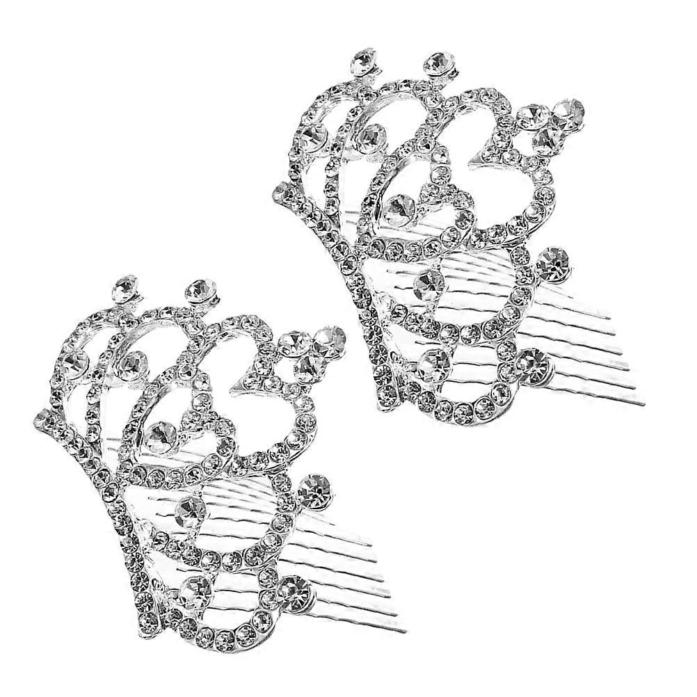 Rhinestone Crown Comb for Kids Enhancing Dance Performance with 10Pcs Set