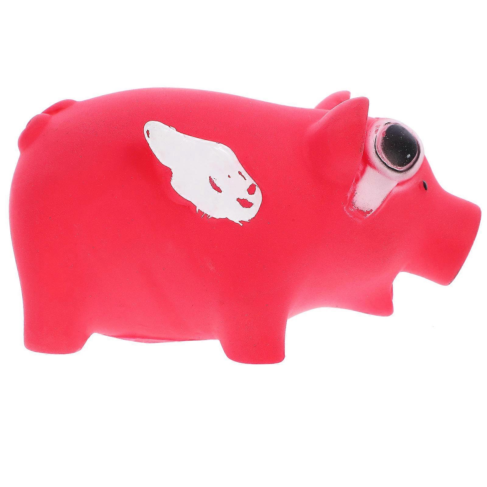 Bite-Resistant Pet Toy Pig Design for Dog Chewing Red Tpr Material