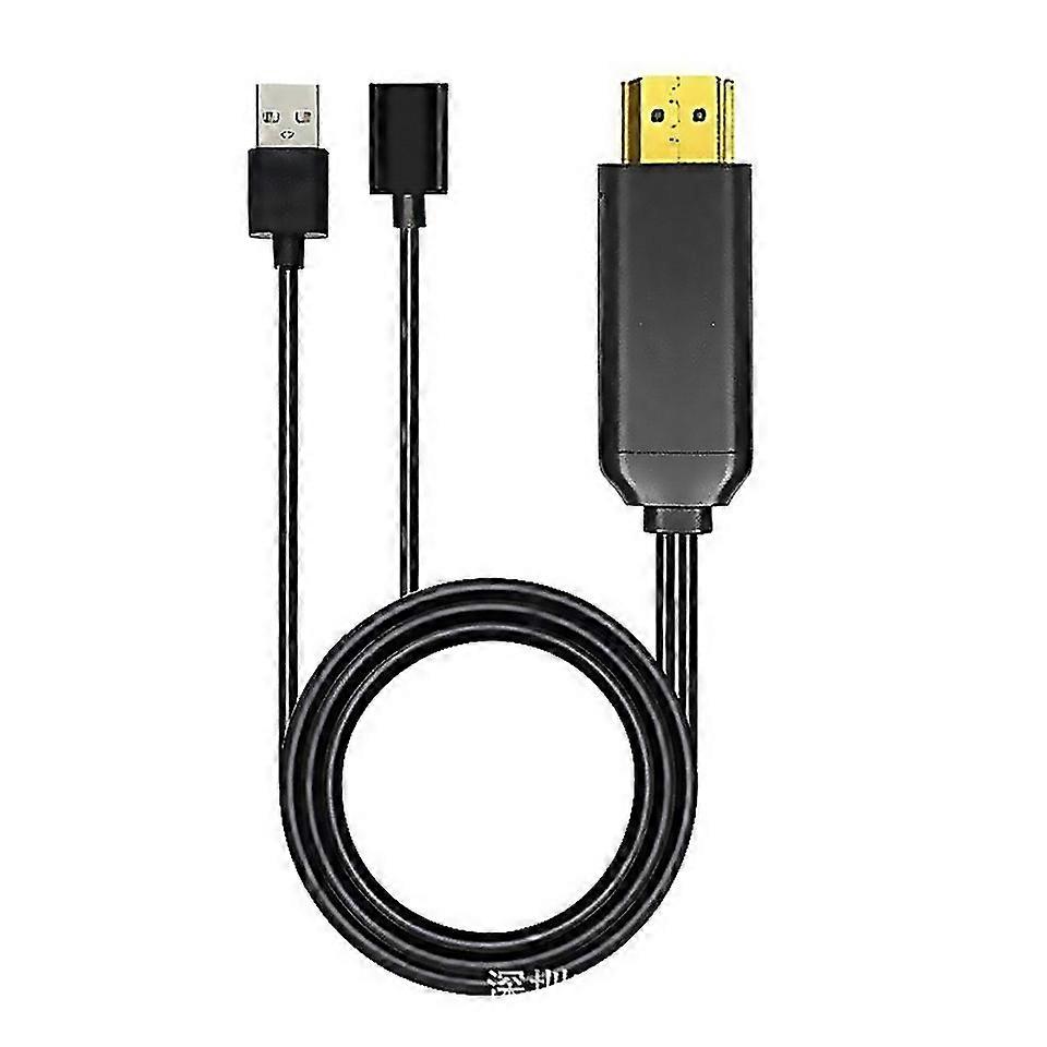 Câble de transfert audio 3-en-1 compatible USB vers HDMI L3b Type-C pour écran TV