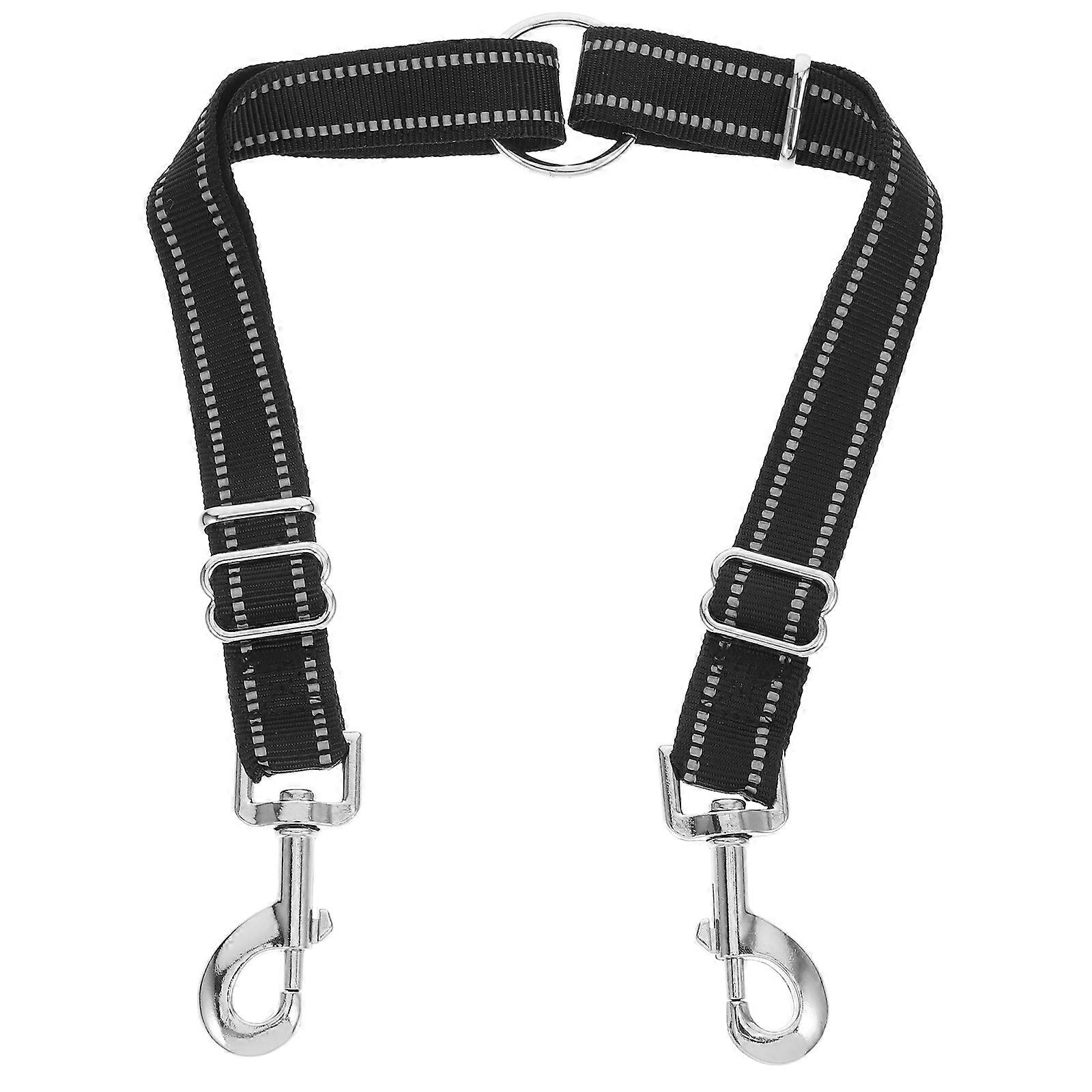 Adjustable Splitter Lead Dual Double Dog Leash for Walking Pets Black