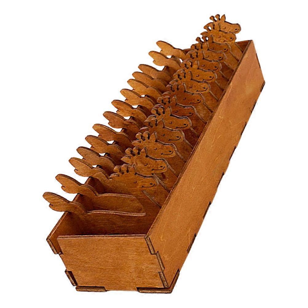 Wood Thread Bobbins Set for Crafts with 45Pcs Deer Shape Spools