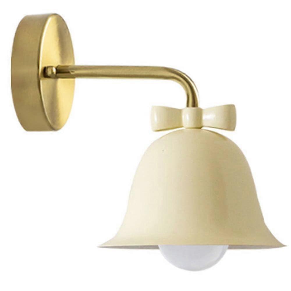 Vintage Bathroom Wall Sconces E26/E27 Socket Compatible, White Bell Shade, Iron Base, Wall Mount Fixture, Rojo/Beige