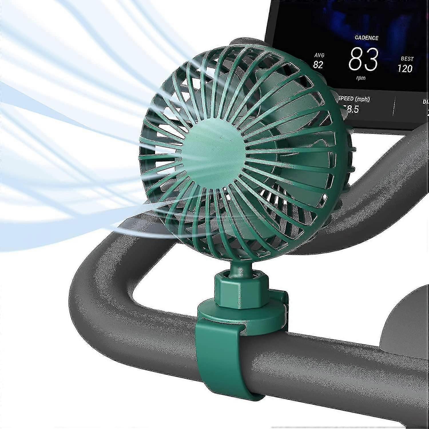 מאוורר עבור Peloton, מאוורר USB נטען עם רצועה מתכווננת לאופני Peloton & Bike+, מאוורר מיני 360rotation עם 3 מהירויות מתכווננות, פלטון Acces