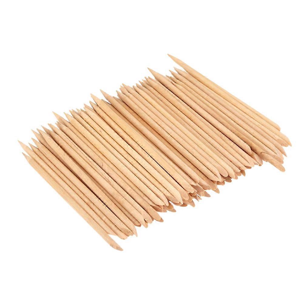 Nail Cuticle Pusher Wood Stick for Manicure Use 400Pcs Set Beige