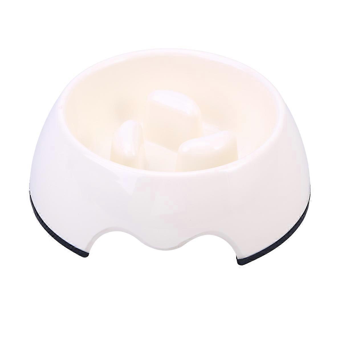 Pet Slow Feeder Dog Bowl Anti Choke Function 2Pcs White