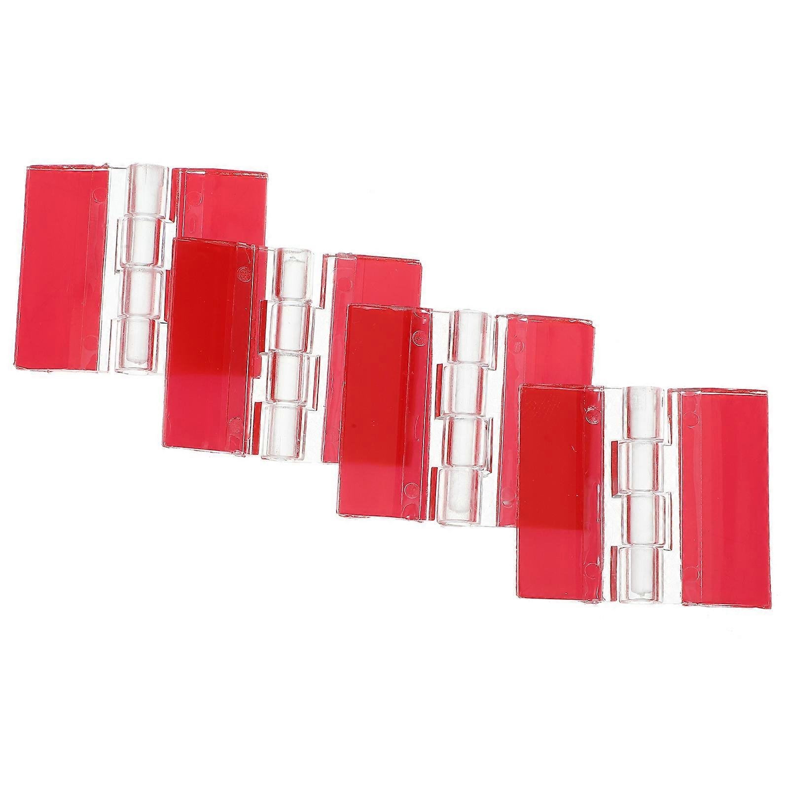 Acrylic Hinges for Cabinet Box with Self-Adhesive Function 8Pcs Red