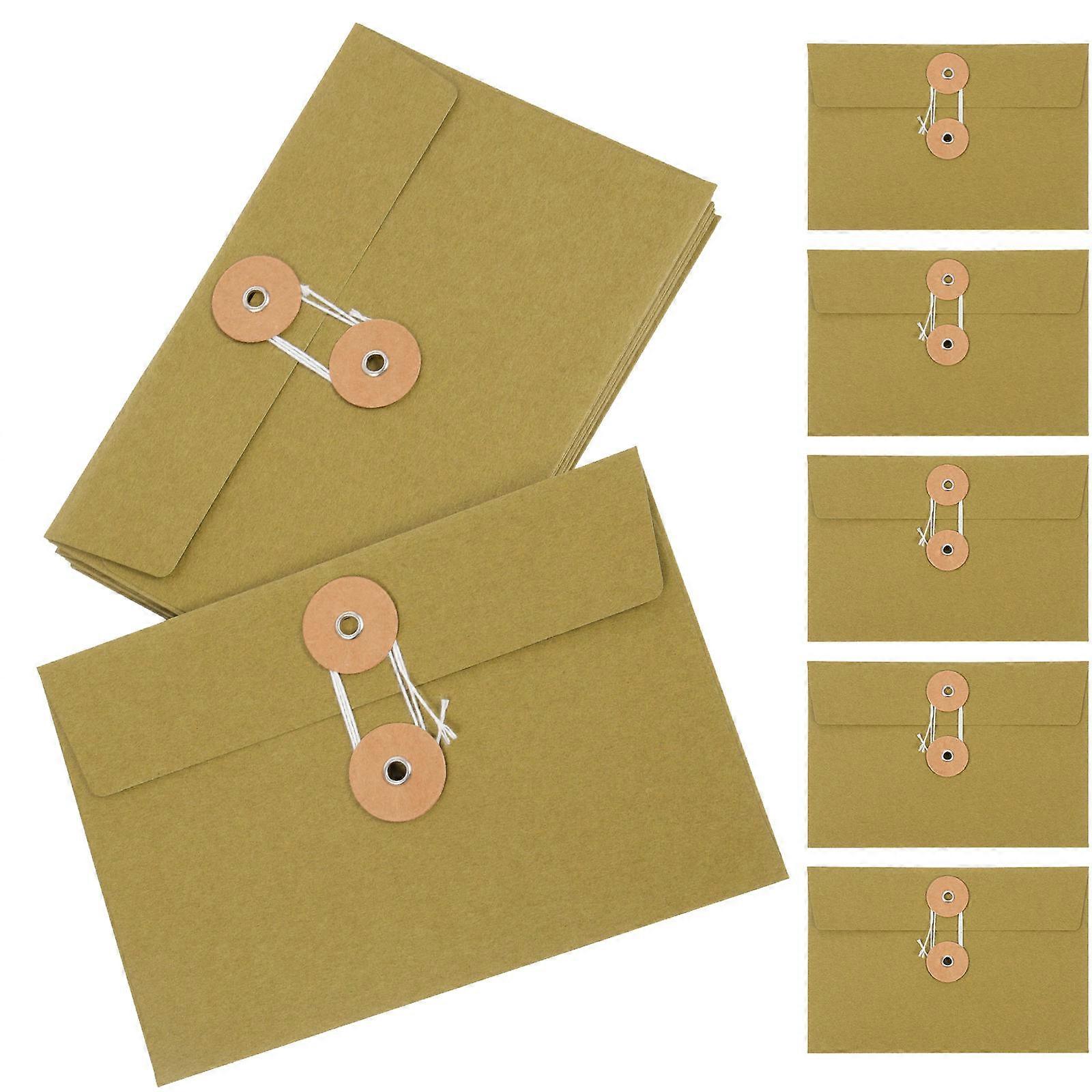 Thickened File Bags 20Pcs Convenient Vintage Paper Pockets For School Office Use Rectangular 17X11.5X0.3CM