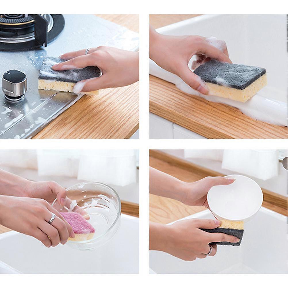 Kitchen Cleaning Sponge Double-Sided Dishcloth Sponge for Pot Scrubbing 6Pcs