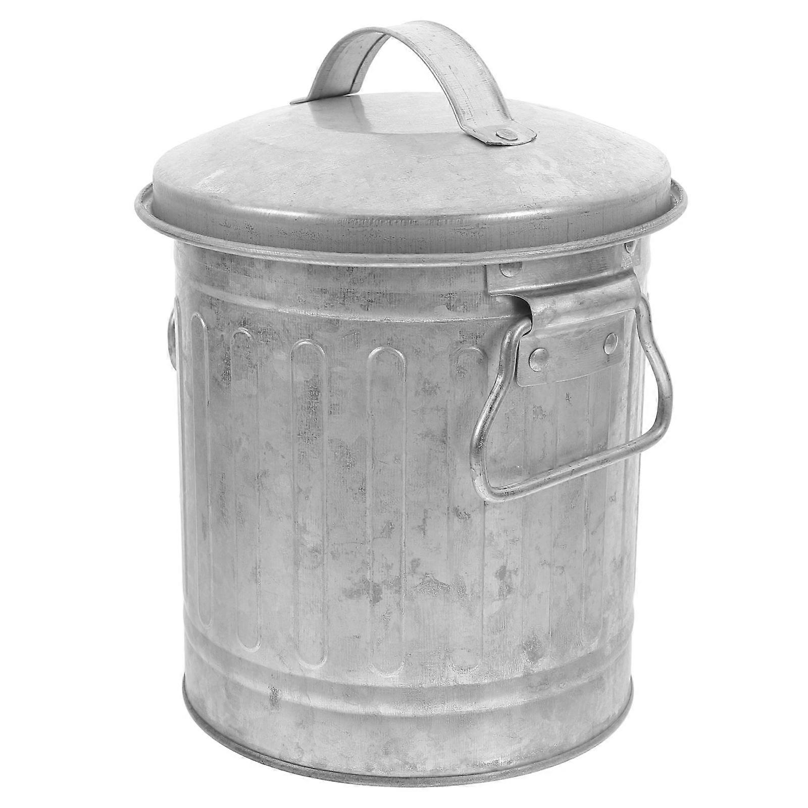 Decorative Wastebasket Bucket Shaped for Convenient Use 4Pcs Silver Can