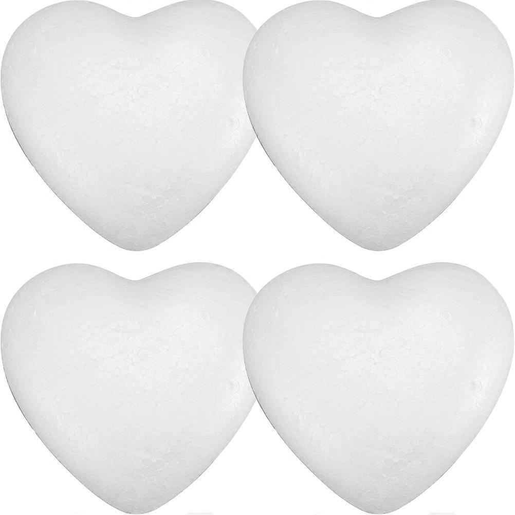 White Heart Shaped Craft Foam For Valentine Decor 12 Pcs Decoration For Crafters