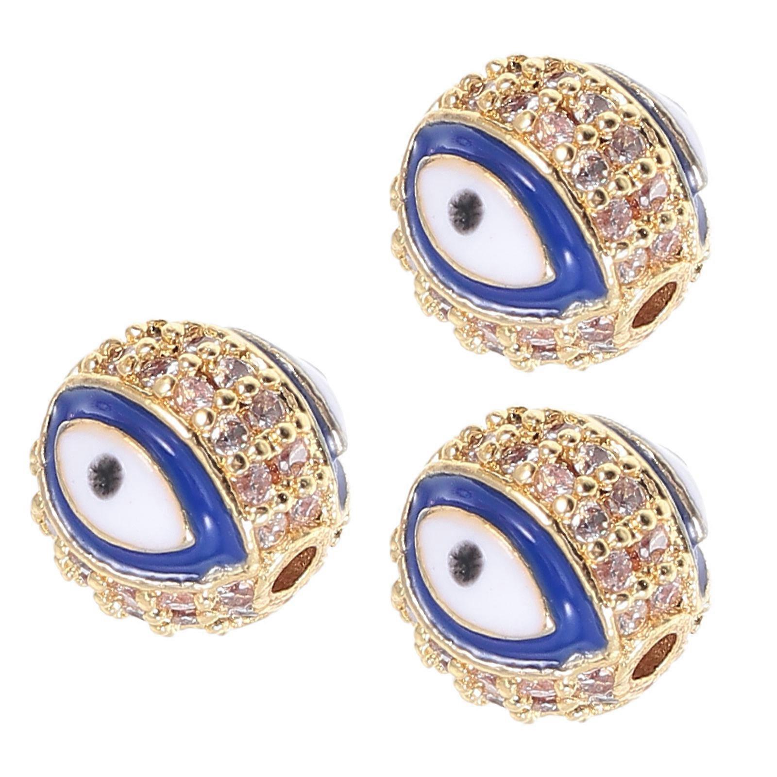 Alloy Eye Charm Evil Eye Connector Beads for DIY Jewelry 6Pcs Blue