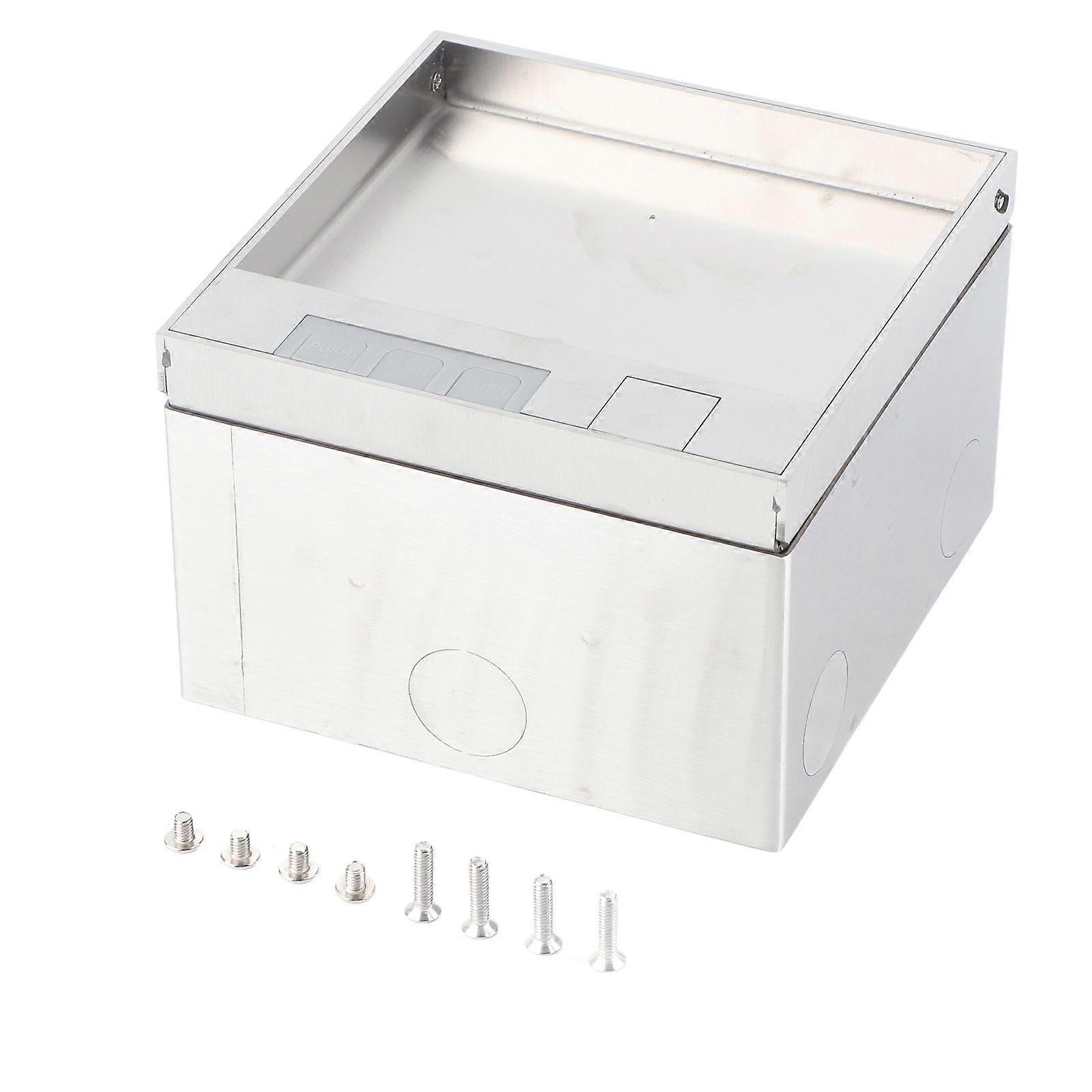 Embedded Socket Box Stainless Steel Dual Outlets Universal Desktop Floor Power Socket AC250V 4000W