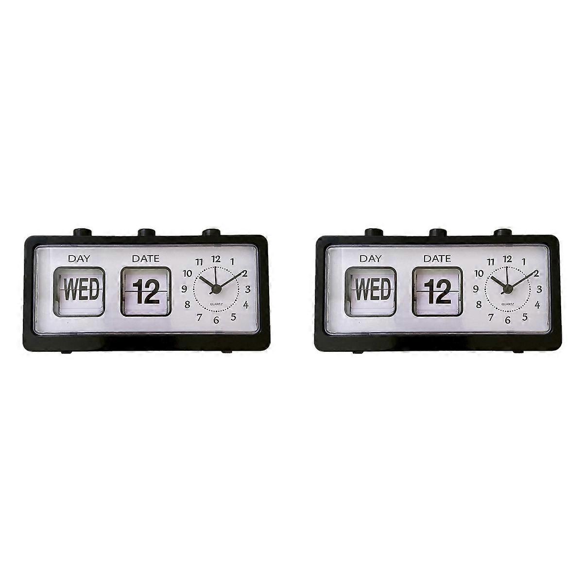 Mechanical Alarm Clock Novelty Flip Clock Desktop Digital Clock with Calendar Clock Home Decor Retro