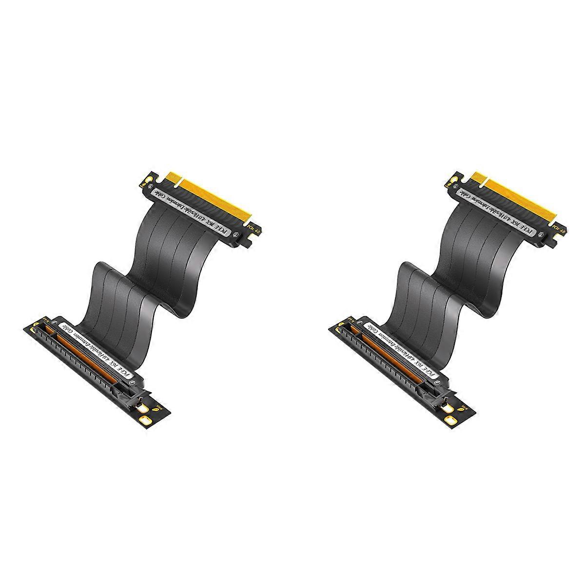 2X PCIE 4.0 16X Extension Cable, 64GBS High Speed GPU Riser Cable for GPU Extension Card, Length 30c