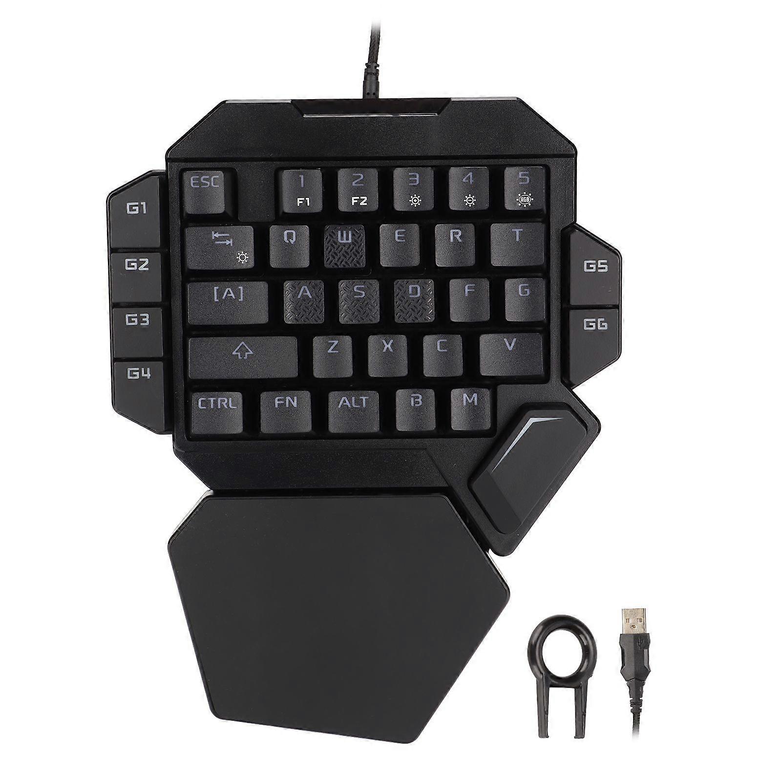 One Handed Keyboard 35 Keys Accurate Sensitive Control 6 Programmable Keys Ergonomic Design Half Keyboard