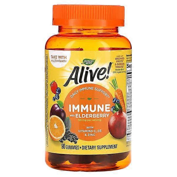 Nature's Way, Alive! Immune with Elderberry, Grape & Cherry, 90 Gummies