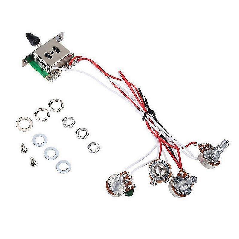 6 Pieces Guitar String Tuning Key Pegs/ Knobs with Pots for Strat Guitar PreWired 1 Volume 2 Tone Co