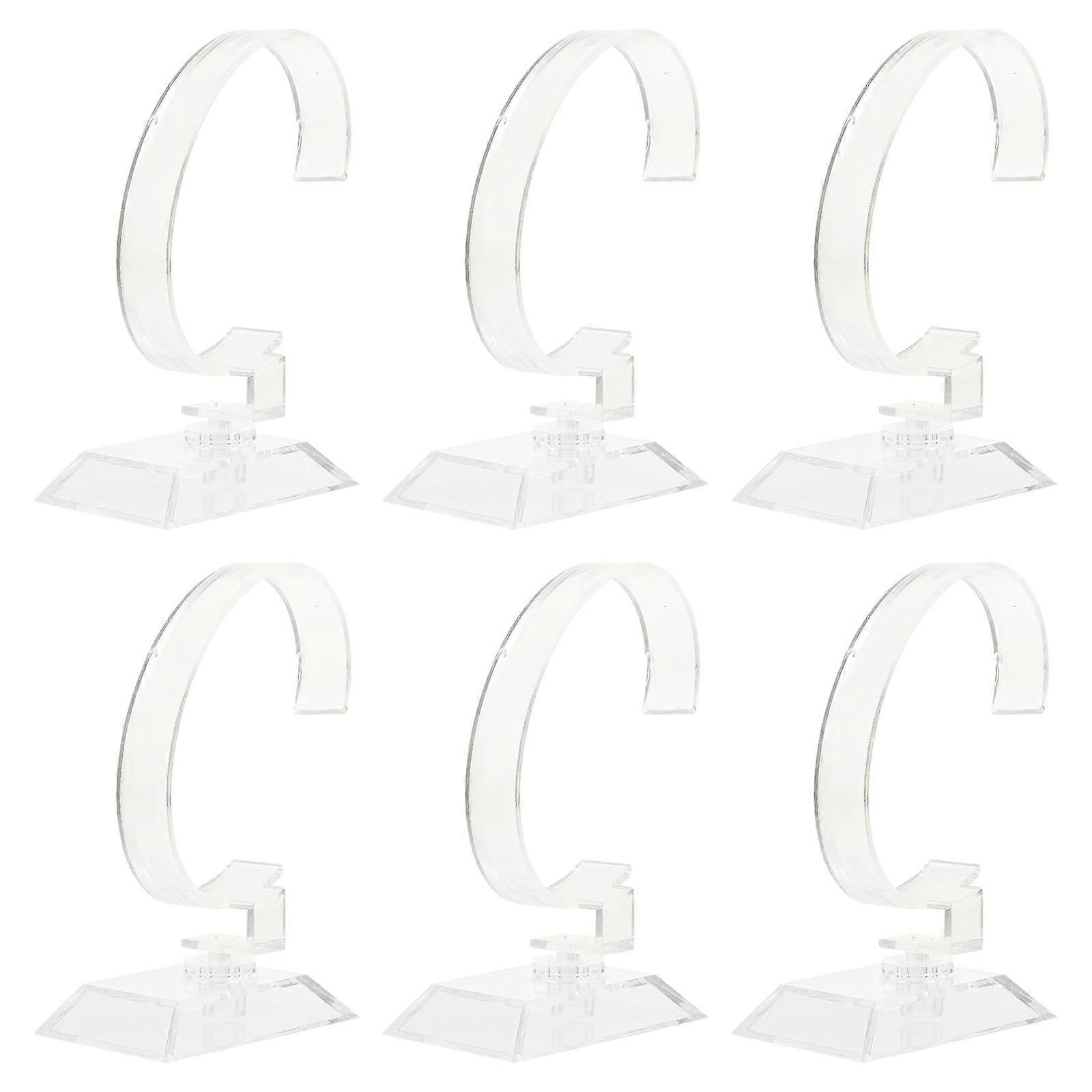 Watch Display Stands for Storage 6Pcs Universal Clear Plastic Watch Racks