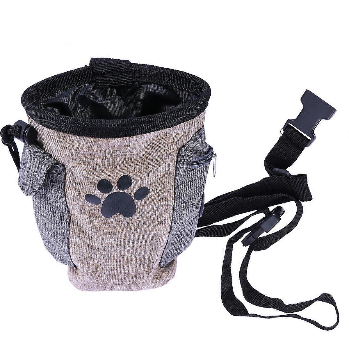 Dog Treat Bag Ergonomic Drawstring Pouch for Training 3Pcs Coffee