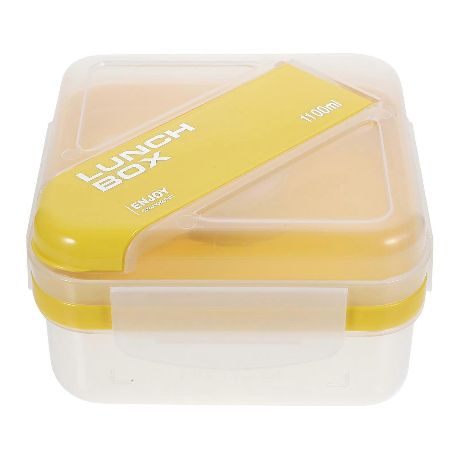 4Pcs Multi-Function Bento Lunch Box With Tight Sealing Travel 16X16X9.5CM Microwaveable Food Storage Containers