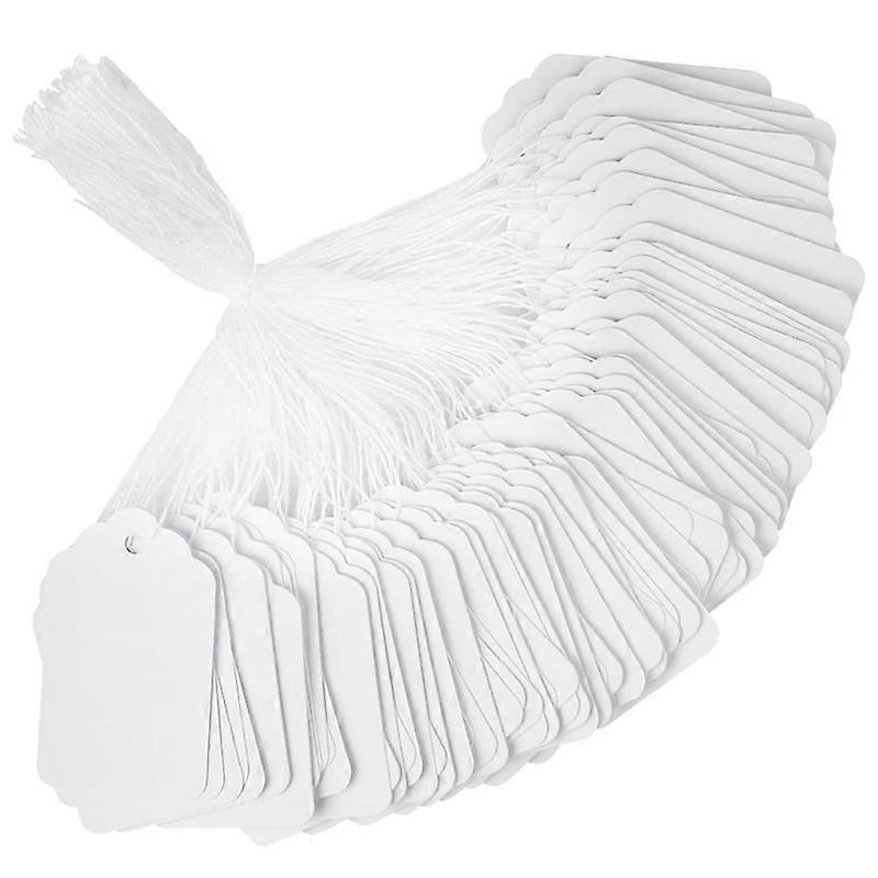 White Price Tags with String - 1000PCS Pre-Strung String Tags for Pricing, Paper Hang Tags Merchandise Tags