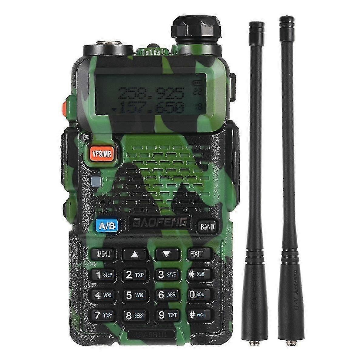 UV5R Walkie Talkie 5W Dual Band Ham Two Way Radio Vhf Uhf FM Radio Outdoor Handheld Transceiver with -US Plug_i*