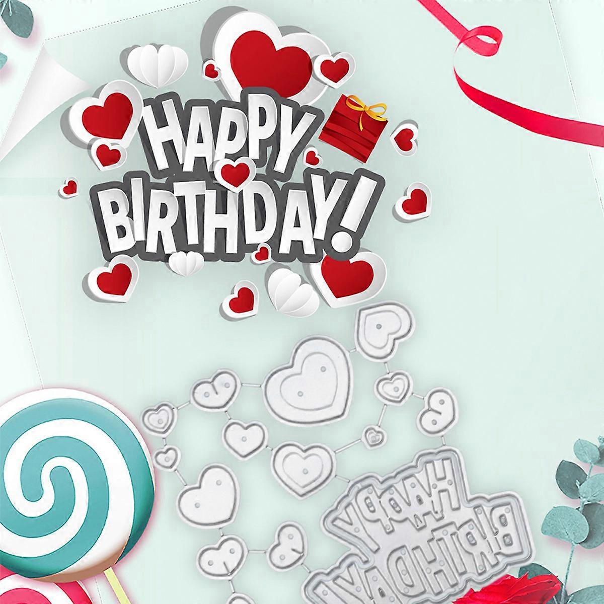 1PC HAPPY BIRTHDAY Metal Cutting Dies Die-cut Crafts Stencil Tool for DlY Handmade Scrapbook Cards
