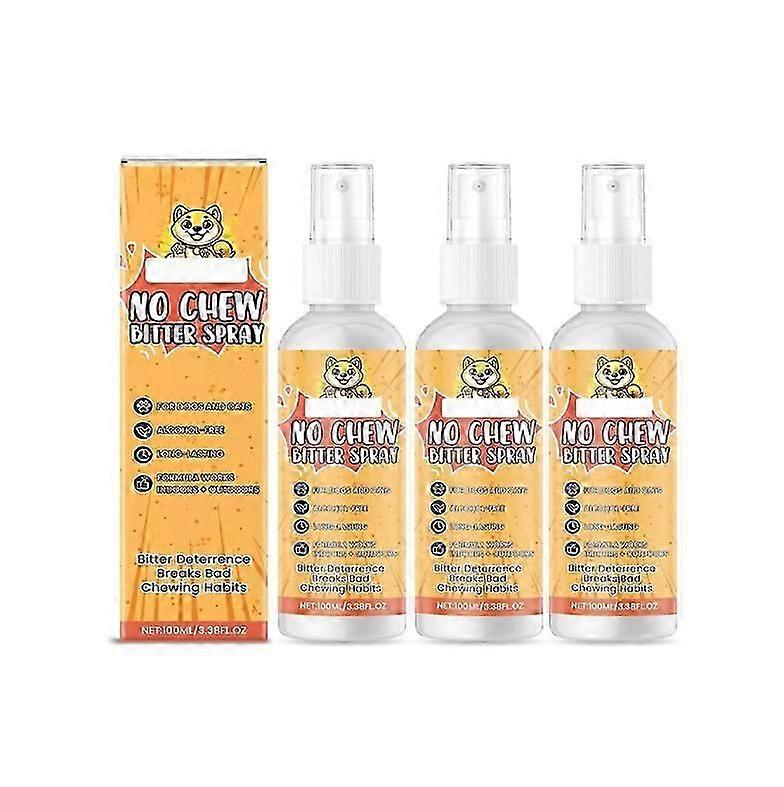 3PCS No Chew Spray for Dogs & Cats,Bitter Apple Spray for Dogs to Stop Chewing