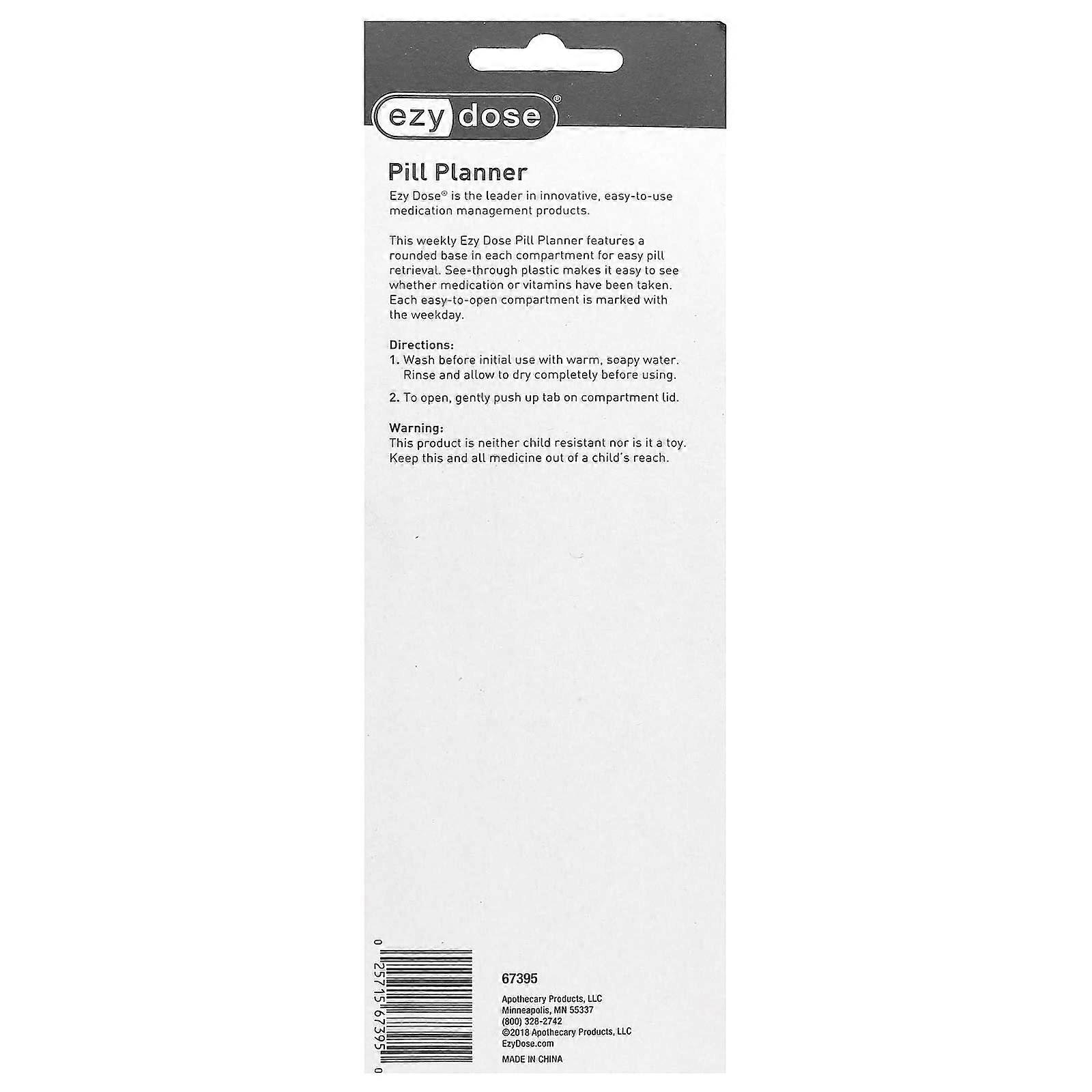 Pill Planner, Weekly with Rounded, 1 Pill Planner